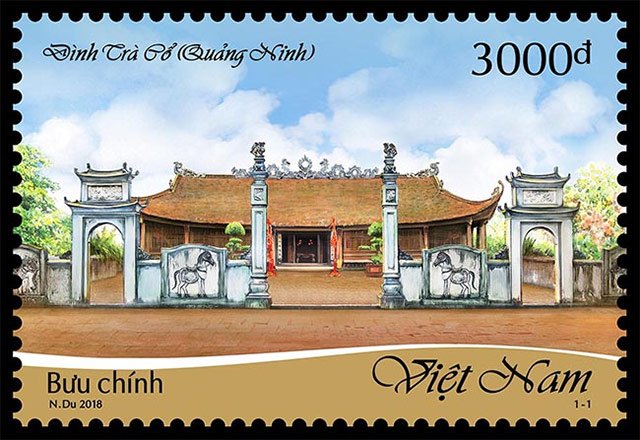 Bộ tem “Phong cảnh Quảng Ninh (Đình Trà Cổ)”