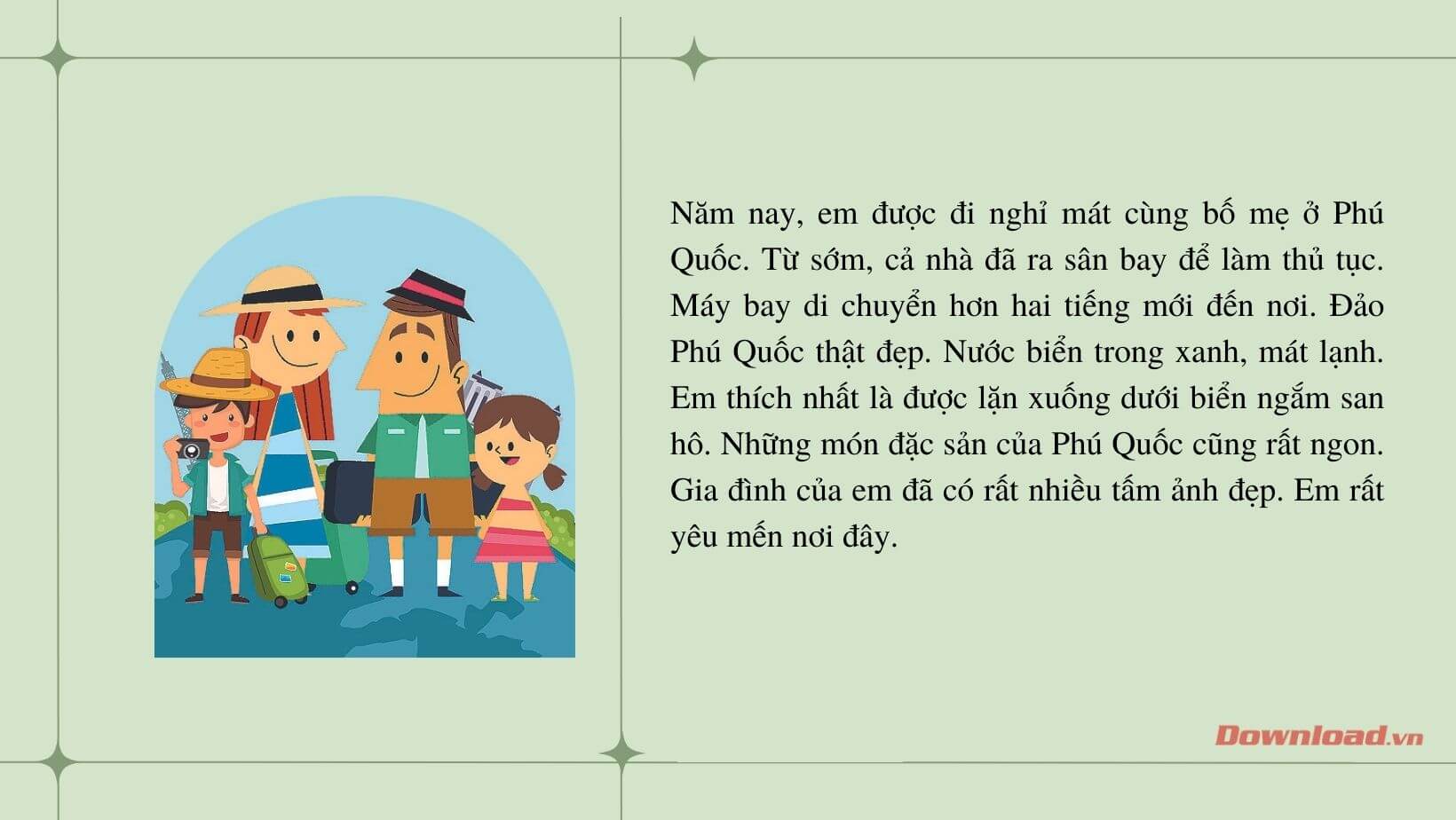 Kể về một chuyến đi chơi cùng gia đình lớp 2