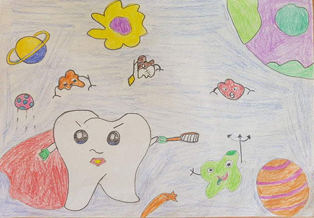 Mẫu tranh vẽ Nha học đường