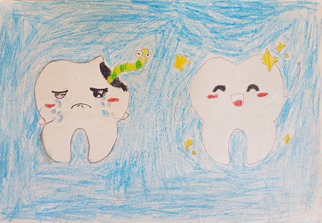 Mẫu tranh vẽ Nha học đường