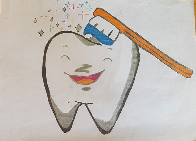 Mẫu tranh vẽ Nha học đường