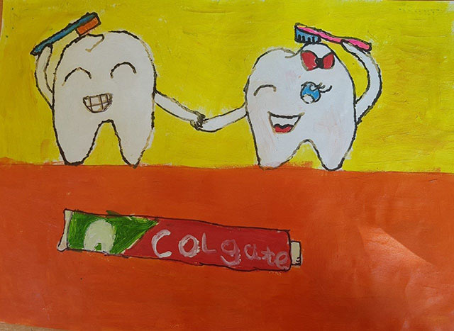 Mẫu tranh vẽ Nha học đường