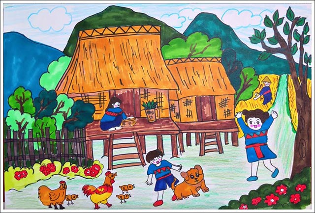 Mẫu tranh vẽ Thế giới muôn màu