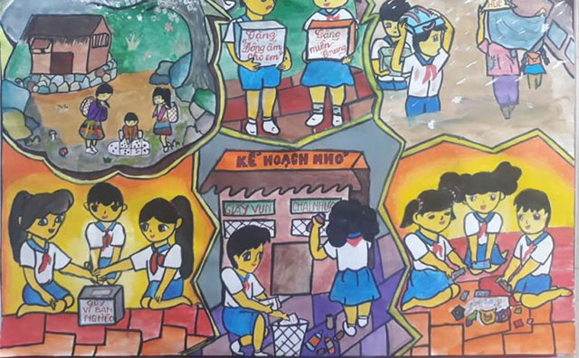 Tranh vẽ thiếu nhi làm nghìn việc tốt