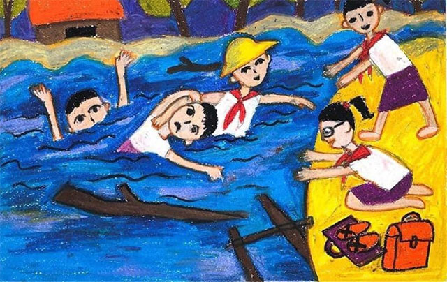 Tranh vẽ thiếu nhi làm nghìn việc tốt