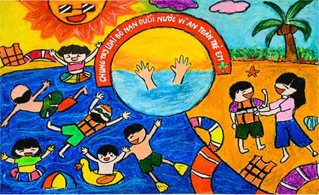 Tranh vẽ phòng tránh đuối nước