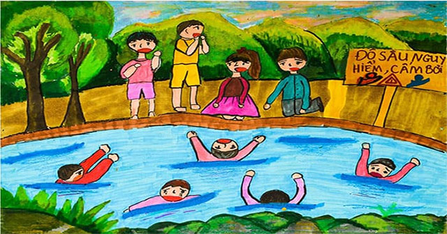 Tranh vẽ phòng tránh đuối nước