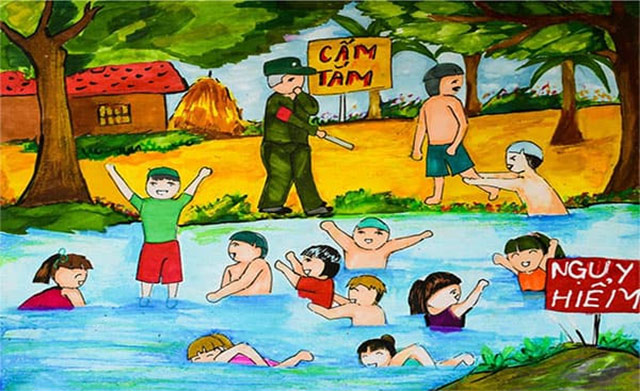 Tranh vẽ phòng tránh đuối nước