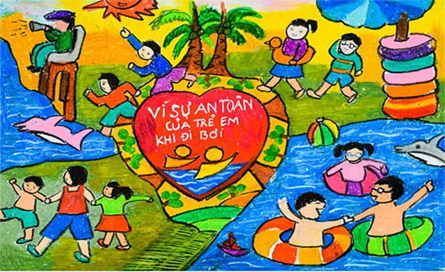 Tranh vẽ phòng tránh đuối nước