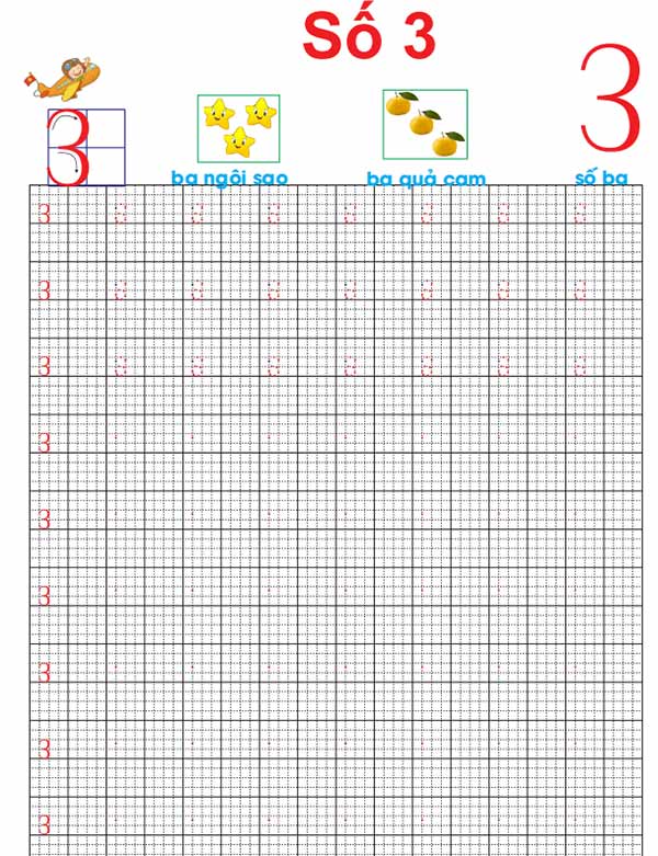 Tập viết số từ 1 đến 10