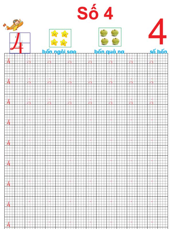 Tập viết số từ 1 đến 10