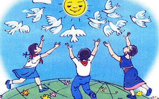 Mẫu tranh vẽ Em yêu Hà Nội - thành phố vì hòa bình 2023