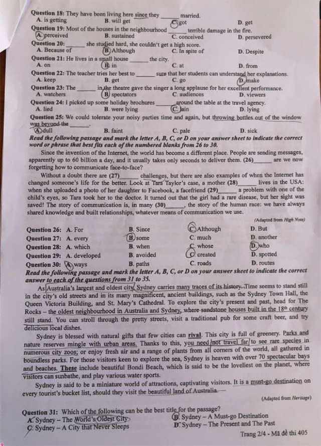 Đề Tiếng Anh THPT Quốc gia 2023