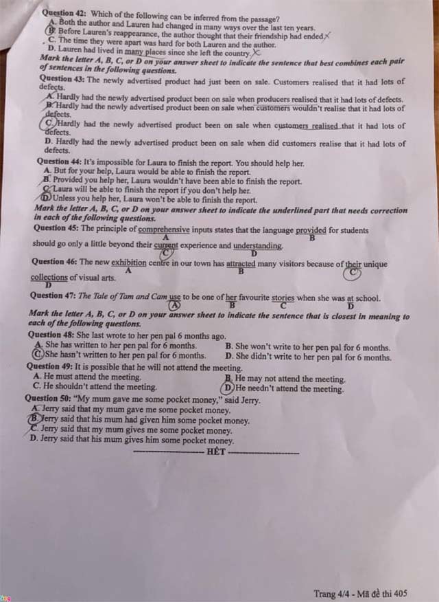 Đề Tiếng Anh THPT Quốc gia 2023