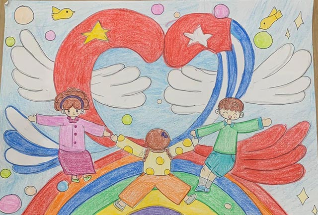 Mẫu tranh vẽ Thiếu nhi Việt Nam - Cuba