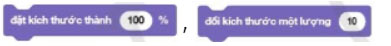 Lệnh làm nhân vật thay đổi kích thước
