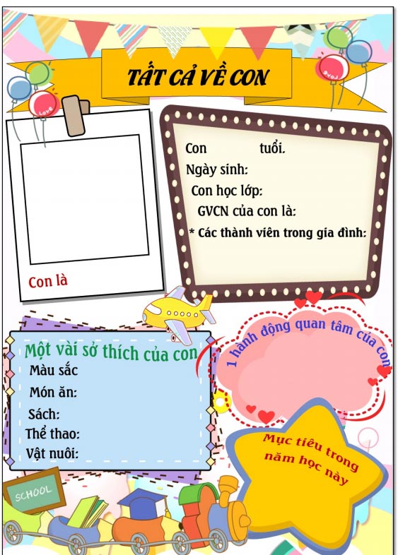 Phiếu làm quen học sinh đầu năm