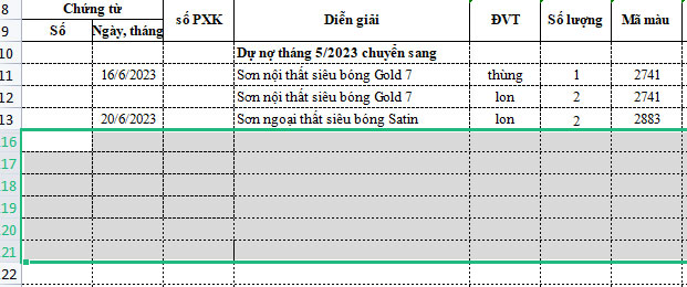 Chọn dòng muốn ẩn trên file Excel