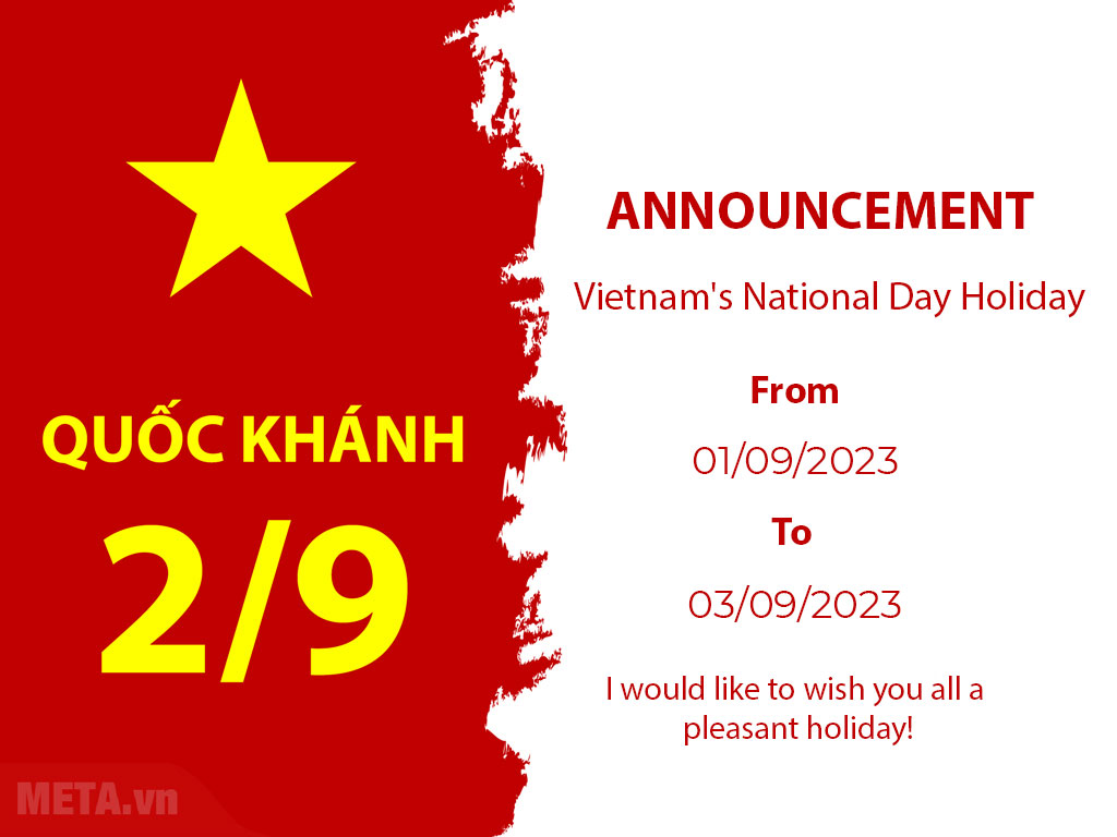 Mẫu thông báo nghỉ lễ bằng Tiếng Anh