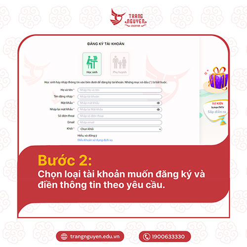 Điền các thông tin cá nhân