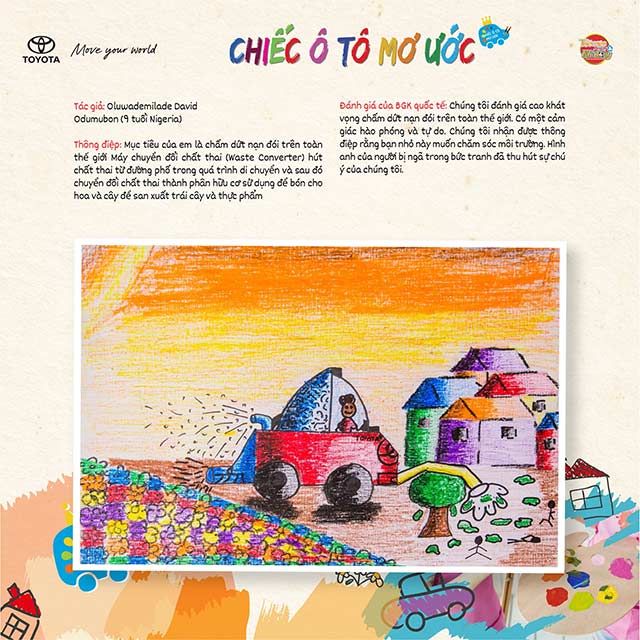 Tác phẩm đạt giải quốc tế tại cuộc thi vẽ tranh “Chiếc ô tô mơ ước” năm 2022