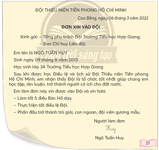Đơn xin vào Đội
