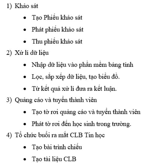 Làm việc với danh sách dạng liệt kê và hình ảnh trong văn bản