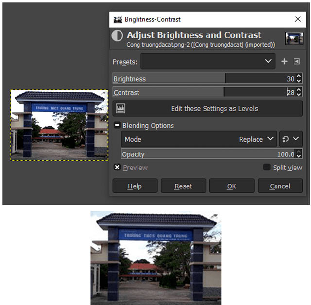 Điều chỉnh độ sáng, độ tương phản
