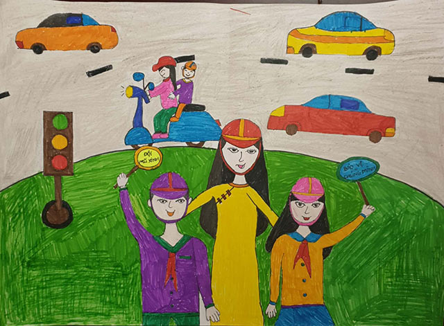 Mẫu tranh vẽ An toàn giao thông