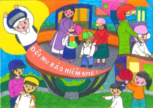 Mẫu tranh vẽ An toàn giao thông