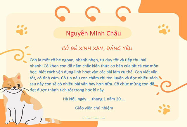 PowerPoint nhận xét học sinh