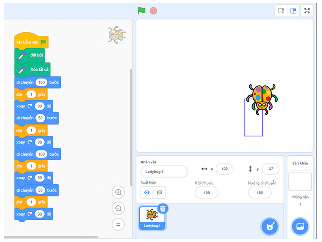 Điều khiển nhân vật chuyển động trên sân khấu