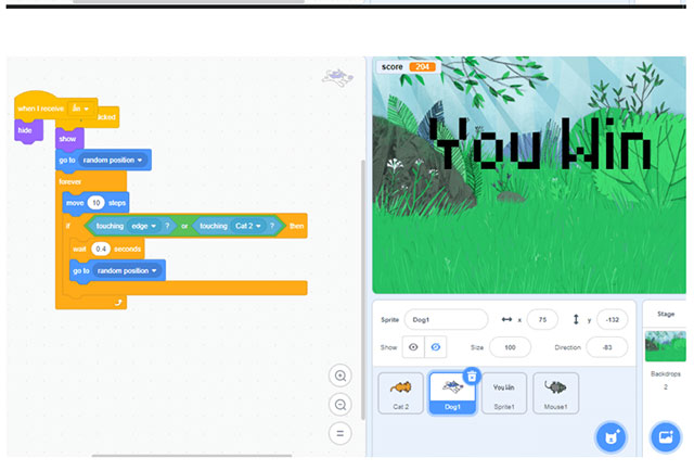 Điều khiển nhân vật chuyển động trên sân khấu