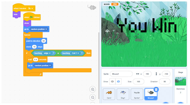 Điều khiển nhân vật chuyển động trên sân khấu