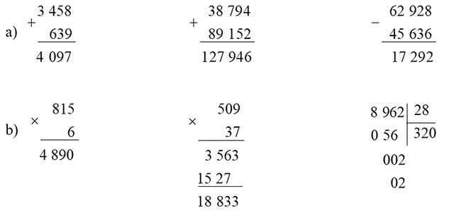 Ôn tập phép tính với số tự nhiên