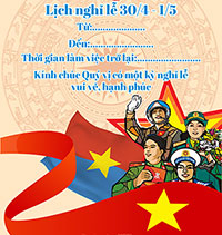 Mẫu thông báo nghỉ 30/4 - 1/5