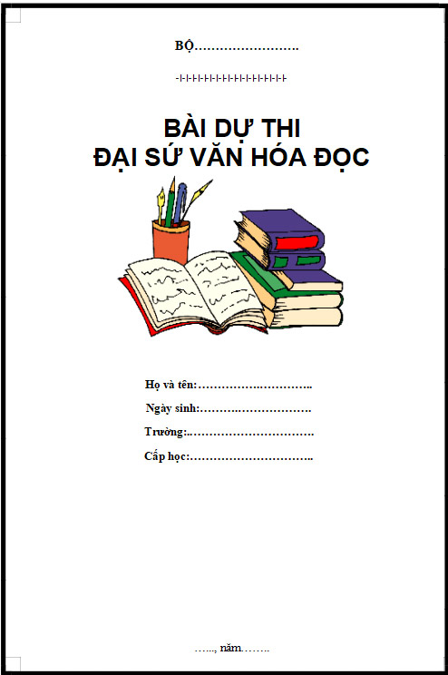 Mẫu bìa Đại sứ văn hóa đọc 2024