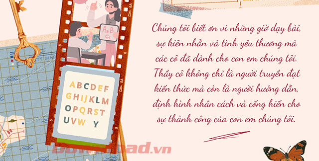 PowerPoint lời cảm ơn của phụ huynh dành cho giáo viên