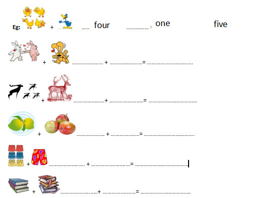 Thay hình bằng số và làm tính