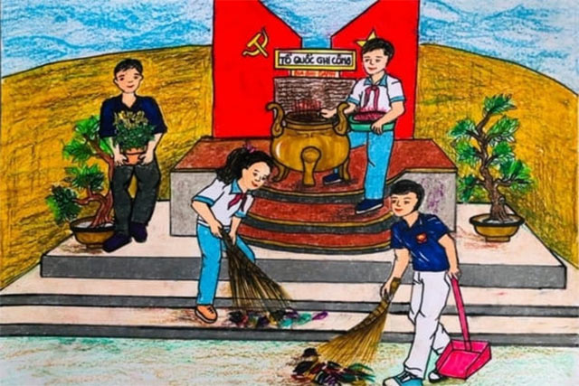 Em vẽ sắc màu tình nguyện