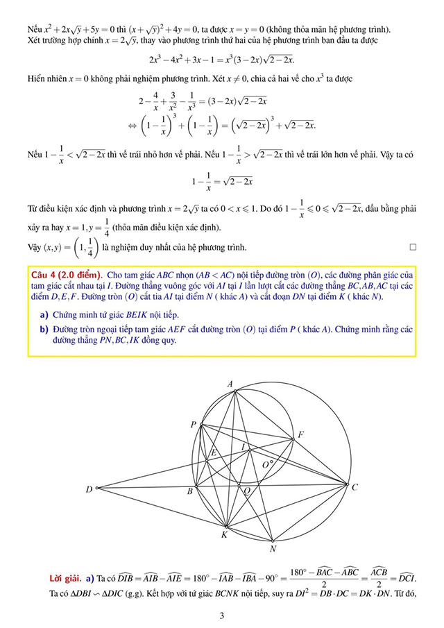 Đáp án đề thi vào 10 môn Toán Chuyên Lê Quý Đôn, Đà Nẵng