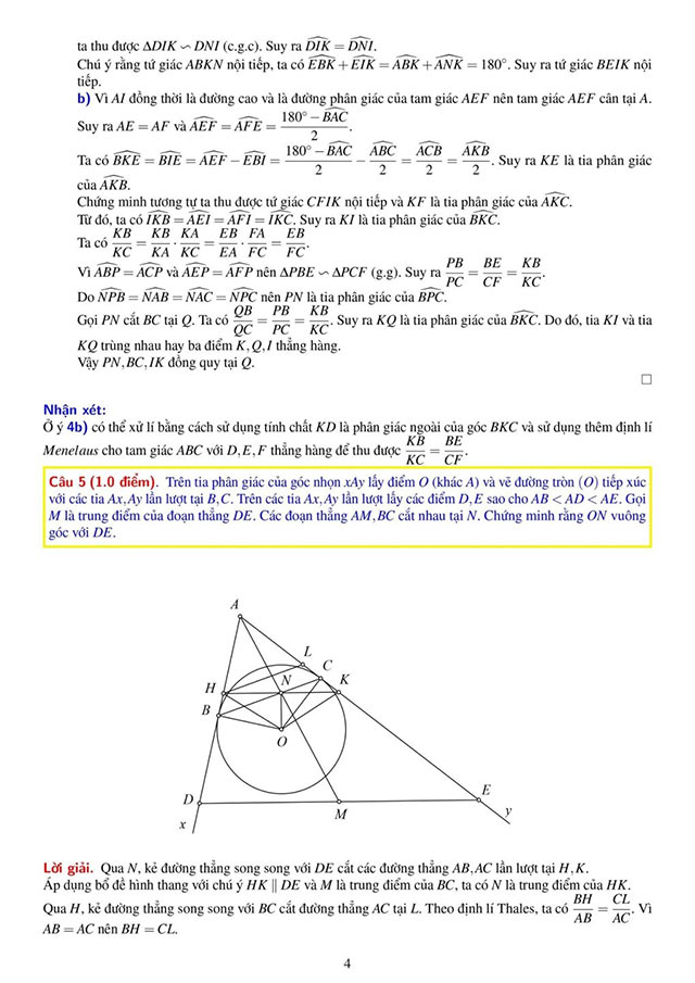 Đáp án đề thi vào 10 môn Toán Chuyên Lê Quý Đôn, Đà Nẵng
