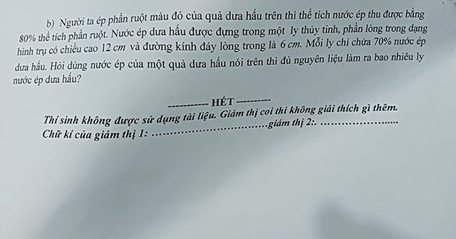 Đề thi vào lớp 10 môn Toán trường THPT Duy Tân