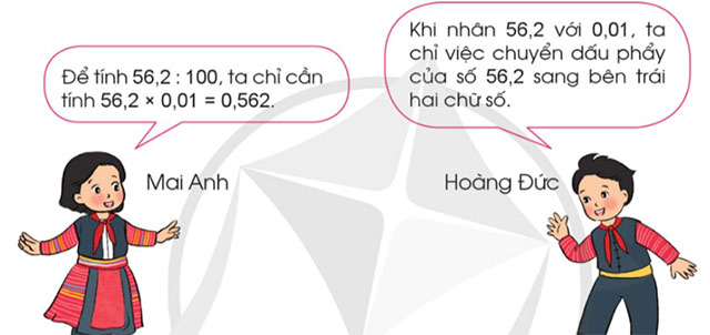 Chia một số thập phân cho 10, 100, 1 000,...