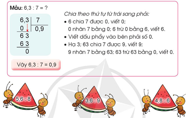 Chia một số thập phân cho một số tự nhiên