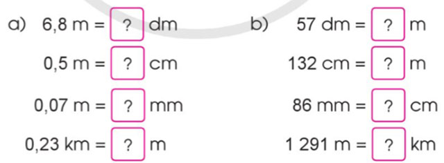 Viết các số đo đại lượng dưới dạng số thập phân