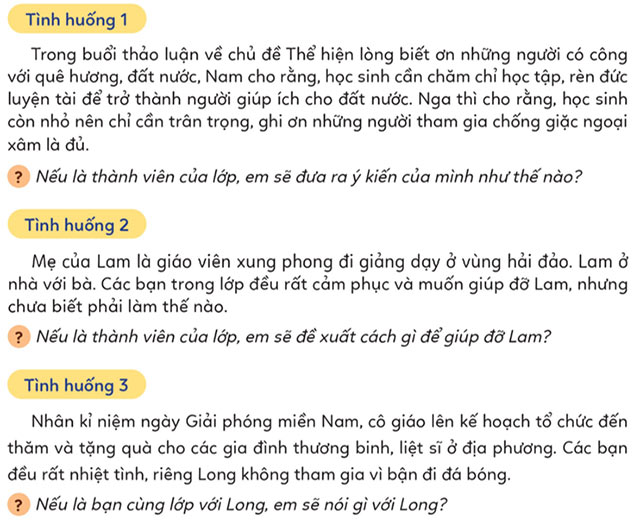 Em biết ơn những người có công với quê hương, đất nước