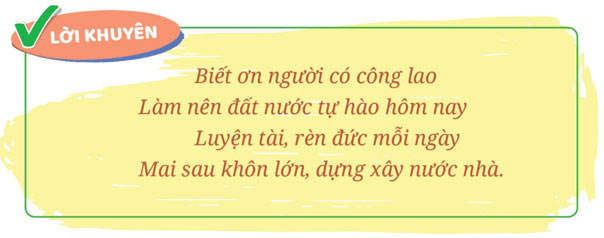 Em biết ơn những người có công với quê hương, đất nước