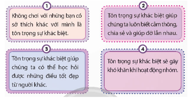 Em tôn trọng sự khác biệt của người khác