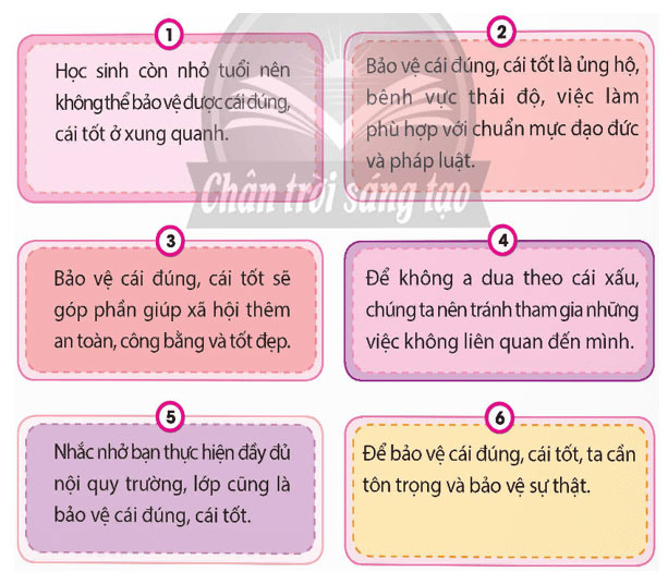 Em bảo vệ cái đúng, cái tốt